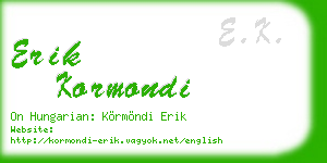 erik kormondi business card