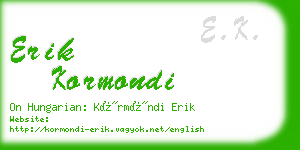 erik kormondi business card